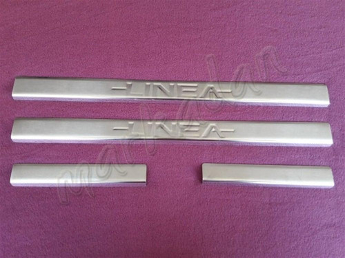 Fiat Linea Krom Kapı Eşiği 2006-2018 4 Parça Paslanmaz Çelik