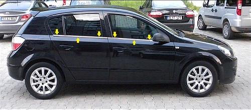 Opel Astra H HB Krom Cam Çıtası 2004-2013 4 Parça Paslanmaz Çelik