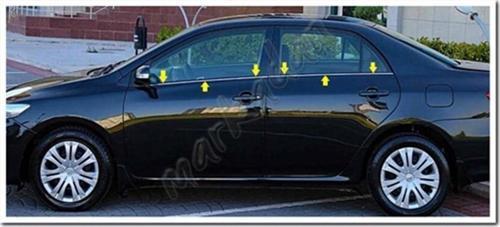 Toyota Corolla Krom Cam Çıtası 2007-2012 4 Parça Paslanmaz Çelik