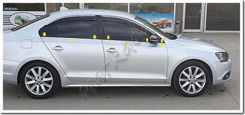 VW Jetta Krom Cam Çıtası 2011-2017 6 Parça Paslanmaz Çelik