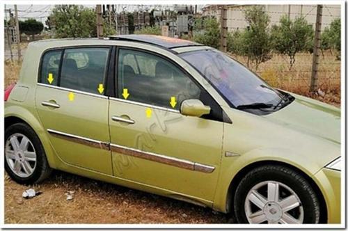 Renault Megane 2 HB Krom Cam Çıtası 2004-2010 4 Parça Paslanmaz Çelik