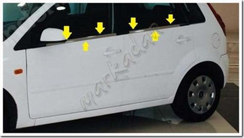 Ford Fiesta Cam Çıtası Nikelajı 2002-2008 4 Parça P.Çelik
