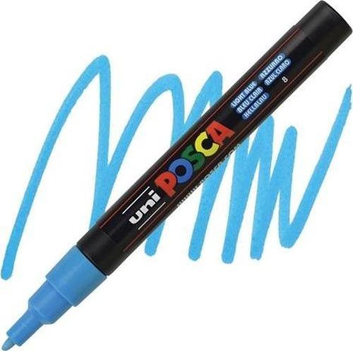 Markör Boyama Kalemi Posca Su Bazlı Poster 0.9-1.3 Mm Açık Mavi pc-3m (6 Lı Paket)