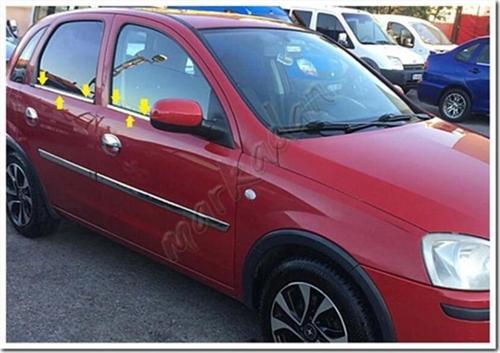 Opel Corsa C Cam Çıtası Nikelajı 2000-2006 4 Parça P.Çelik