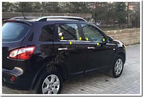 Nissan Qashqai Cam Çıtası Nikelajı 2007-2014 4 Parça P.Çelik