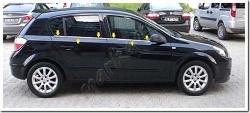 Opel Astra H HB Cam Çıtası Nikelajı 2004-2013 4 Parça P.Çelik