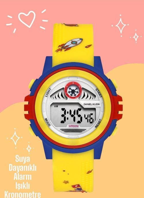 Dijital Alarm+Kronometre+Aydınlatma Özellikli 5 Atm Dayanıklı Çocuk Kol Saati DK.2266.4