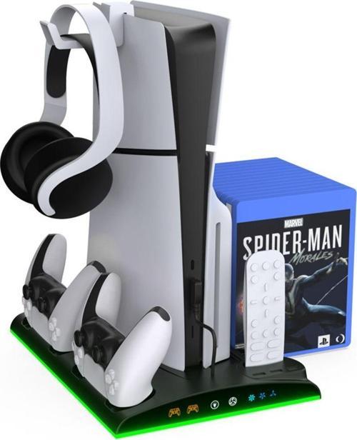 PS5 Slim ve Tüm Modeller için Multi Fonksiyon Soğutma ve Şarj Ünitesi Uyumlu