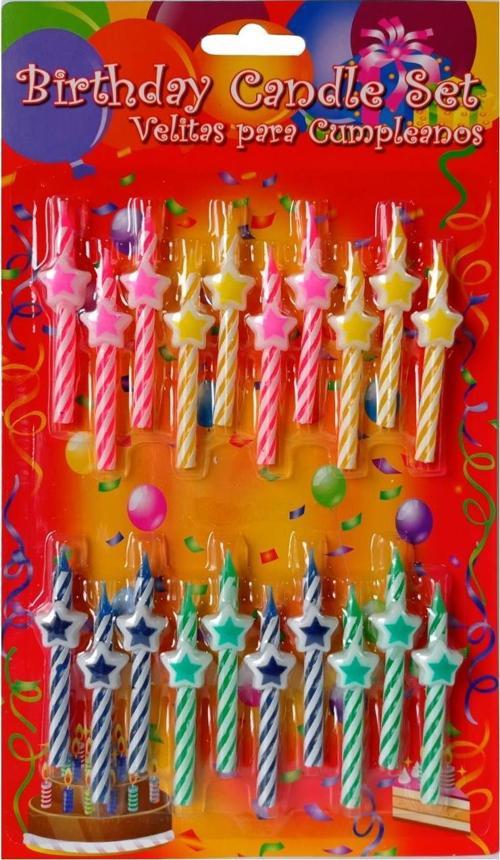 Yıldızlı Mini Pasta Mumu 20 li 