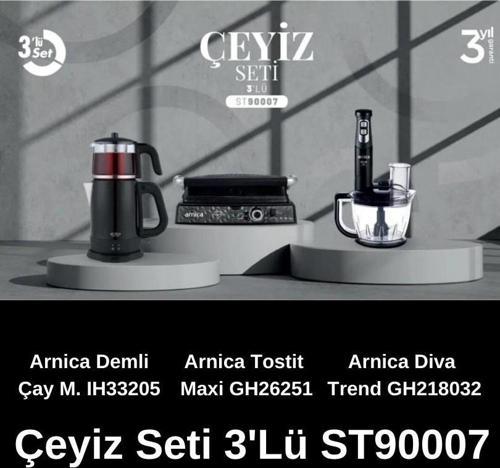 Siyah 3lü Çeyiz Seti 90007 Siyah - IH33205 - GH26251-GH21803