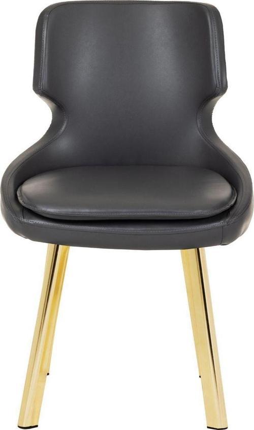 markadizayn Gold Metal Ayaklı Salon/Mutfak Sandalyesi Selekulak (Deri)