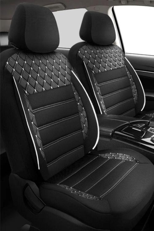 Audi A3 1997-2012 Uyumlu Koltuk Kılıfı Crystal Sarisi - Beyaz