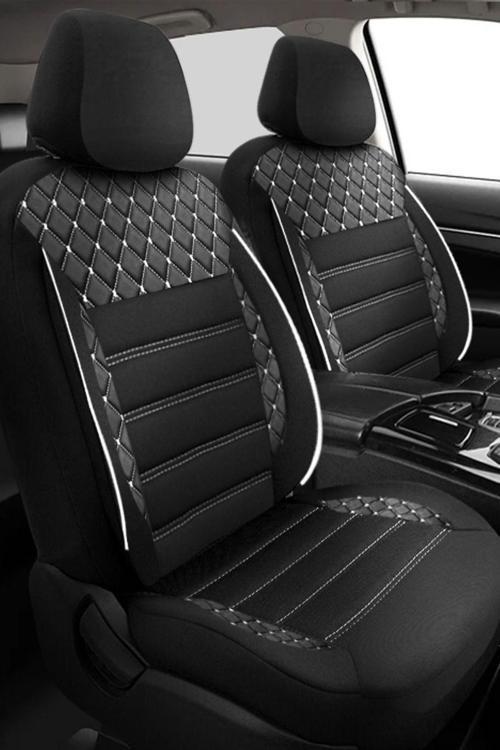 Chevrolet Aveo Uyumlu Koltuk Kılıfı Crystal Sarisi - Beyaz