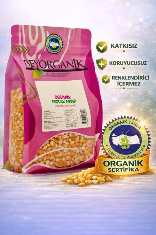 Organik Patlak Mısır 1Kg