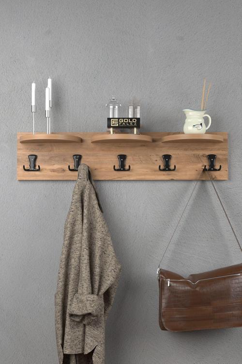 Askılık Duvar Elbise Askılığı Portmanto 80 Cm Atlantik Çam