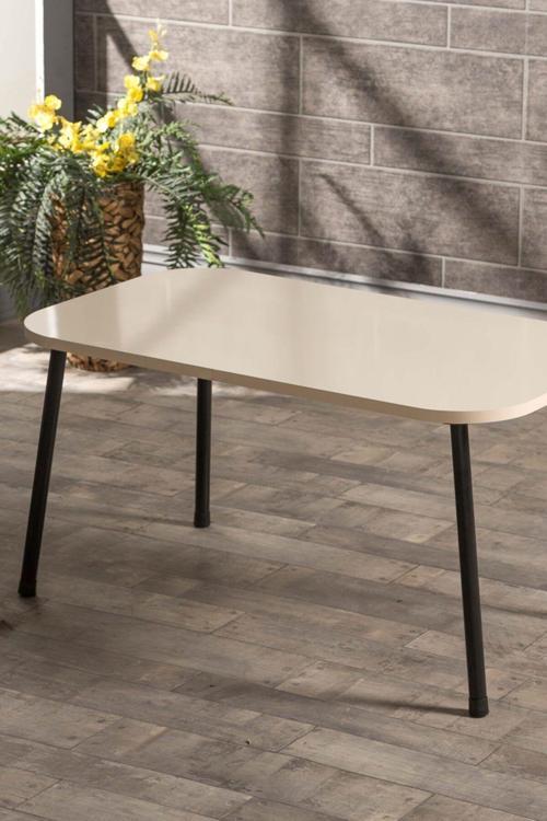 Orta Sehpa Kr Metal Ayak Krem