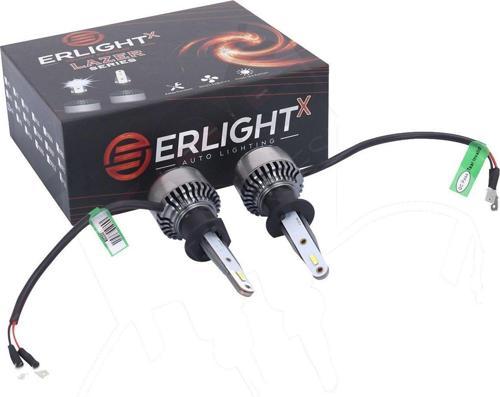 H1 Erlight X Lazer Serisi Led Xenon Uzun-Kısa Beyaz-Yeni Nesi Ince 12000 Lümen Şimşek Etkili 6000K