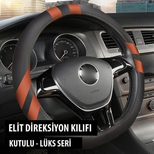 Renault Latitude Uyumlu Elit Geçmeli Direksiyon Kılıfı Taba
