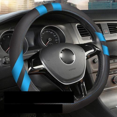 Volkswagen Polo Mk5-Mk6 Uyumlu Elit Geçmeli Direksiyon Kılıfı Mavi