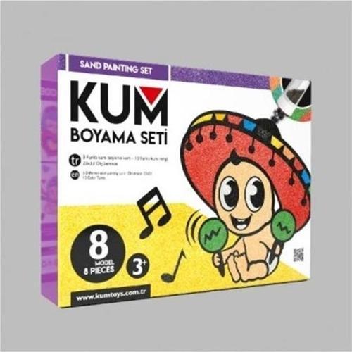 Kum Boyama Seti 8'li 10 Renk Yapışkanlı