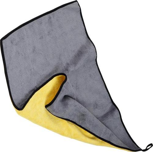 Çift Kat Mikrofiber Oto Kurulama Havlusu 30x60 Cm 800gsm (kenarı Biye ) Gri Sarı
