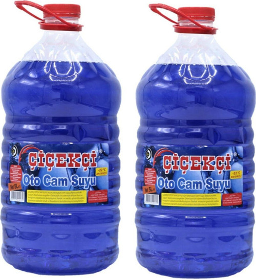 Oto Cam Silecek Suyu -22 Derece 2 Adet 5 Litre Kilitli Kapak Pet Toplam 10 Lt
