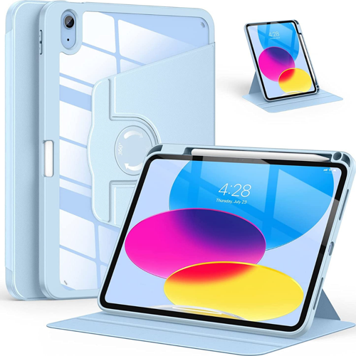 Apple iPad Air 10.9 2022 (4.Nesil) Uyumlu 360° Dönebilen Standlı Pino Tablet Kılıfı 