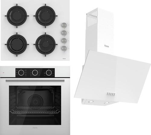 Flowart Basic Serisi Beyaz Ankastre Set (cs206 + Xe62cb + D087 )