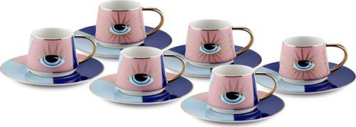 The Mia Göz Desenli Porselen 6 Kişilik Fincan Takımı CUP0057