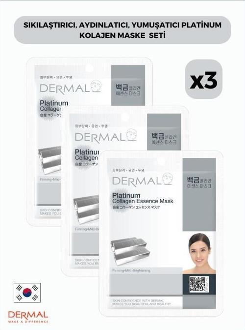 Sıkılaştırıcı, Aydınlatıcı, Yumuşatıcı Platinum Kollajen Maske 23 Gr 3 Adet