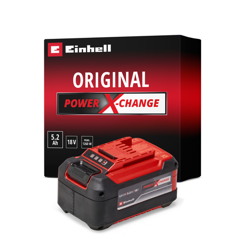 Orijinal Einhell 5.2 Ah Plus Akü Power X-Change (Li-Ion Akü, 18 V, 5.2 Ah, tüm Power X-Change cihazları ile uyumlu) - 4511437