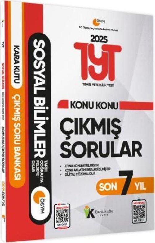 2025 YKS-TYT Sosyal Bilimler Karakutu Konu Konu Çıkmış Soru Bankası ÖSYM Son 7 Yıl Dijital Çözümlü