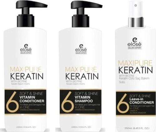 Keratin Seti Şampuan 1000 Ml - Krem 1000 Ml - Süt 250 Ml