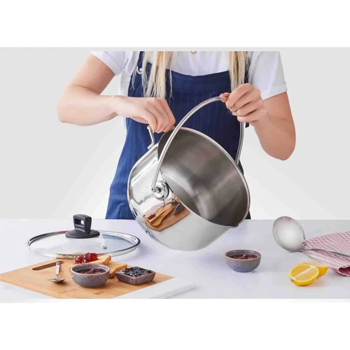 Mutfaksever İndüksiyon Tabanlı Çelik Reçel Ve Aşure Tenceresi 28 Cm
