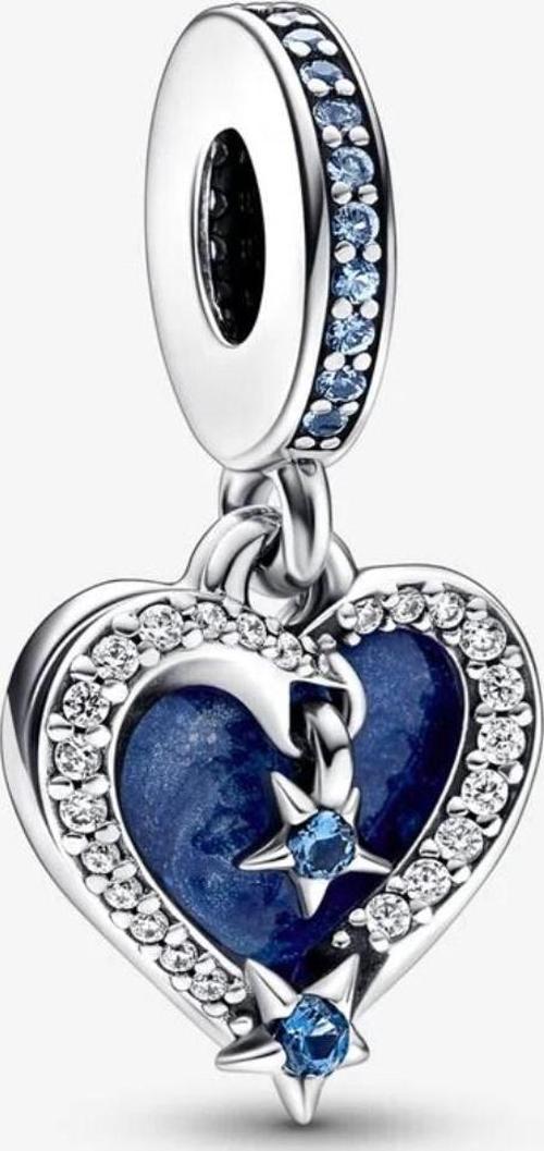 792356C01 - Kayan Yıldız Kalp Çift Sallantılı Charm