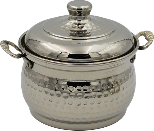 Mini Güveç Tencere 2 No 13 Cm El Dövme Nikel Turna8175-2