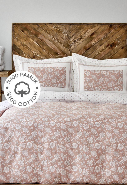 Celerina Pembe %100 Pamuk Tek Kişilik Fitted Nevresim Takımı