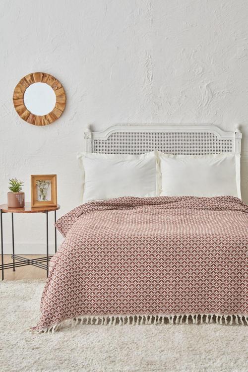 Cordoba Kiremit Çift Kişilik Pike Yatak Örtüsü 200X230 Cm
