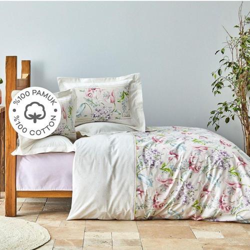 Melosa Pembe %100 Pamuk Tek Kişilik Nevresim Takımı