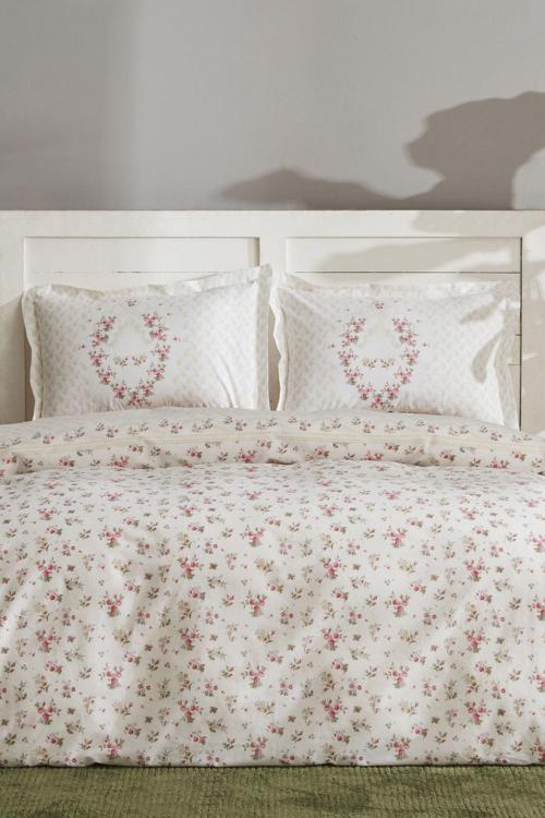 Sonya  %100 Pamuk Çift Kişilik Nevresim Takımı Bordo