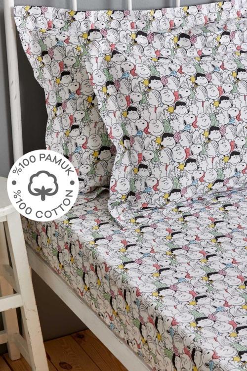 By Karaca Home Snoopy Charlie Tek Kişilik Fitted Çarşaf Yastık Seti