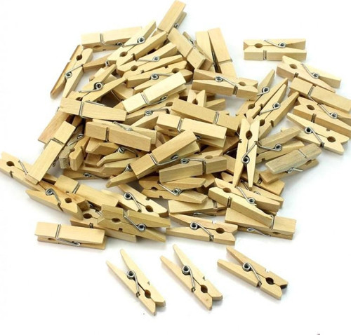 100'lü Ahşap Mandal 2.5cm (10'lu Paket-1000 Adet)
