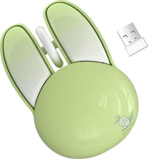 Kablosuz Sessiz Mouse 2.4G Taşınabilir USB Alıcı - Yeşil