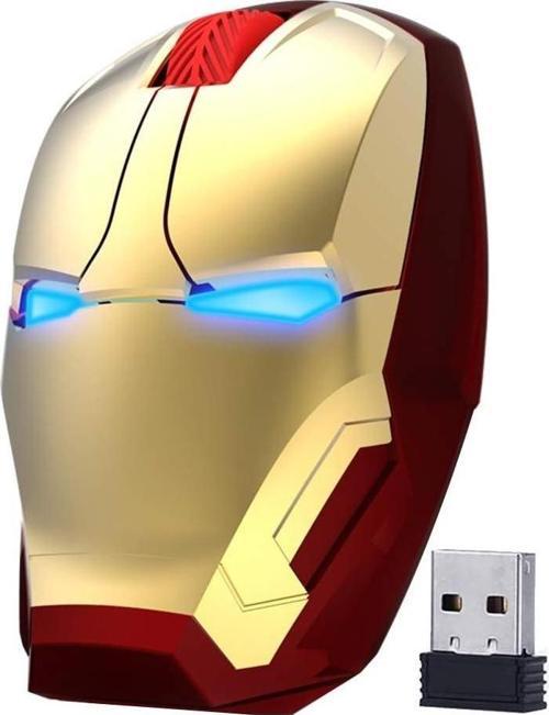 Kablosuz Iron Man Mouse 2.4G Optik - Gold