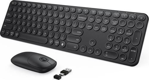 Kablosuz Klavye ve Mouse, USB ve Type-C - Siyah
