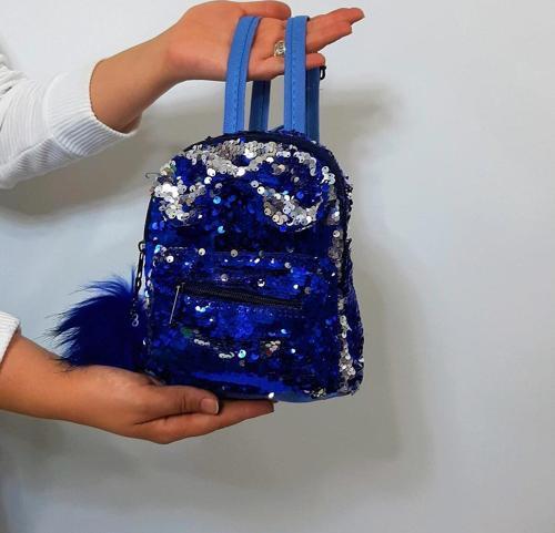 crn Saks Pullu Kız Çocuk Sırt Çantası (16cmx20cmx10cm)