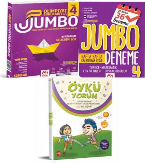 4.Sınıf Olimpiyat Sorularıyla Jumbo Soru Bankası+Tüm Dersler Deneme  Ve Öykü Yorum