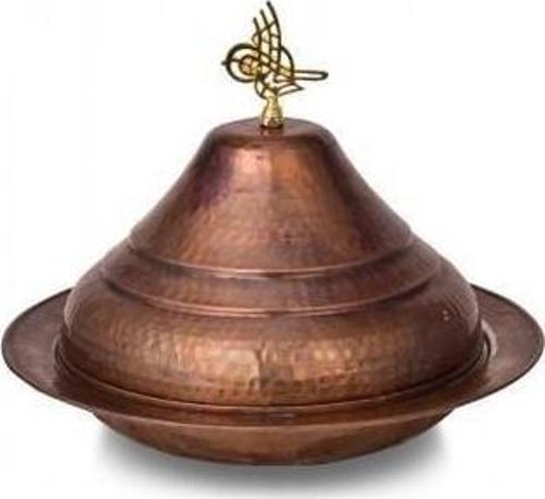 Kümbet Yuvarlak Sunum Tabağı 30 Cm El Dövme Oksit Turna9059-3