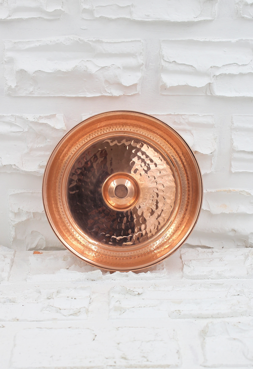 Kurnacı Hamam Tası 20 Cm El Dövme Kırmızı Turna4054-1