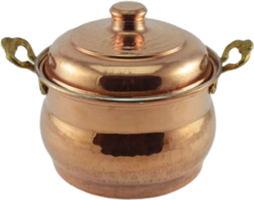 Mini Güveç Şekerlik 8 Cm El Dövme Kırmızı Turna5828-1